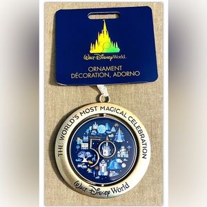 Disney World Parks WDW 50th Anniversary 4 Parks Mickey Spinner Ornament NWT